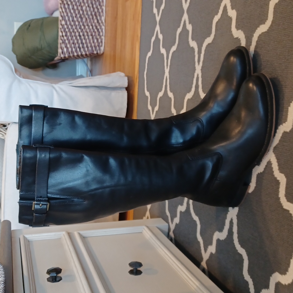 Ecco Saunter Tall Black Leather Boots (like new) 42